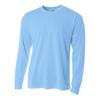 A4 Sportswear Adult Small Light Blue Birdseye Mesh Long Sleeve view 1