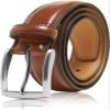 Access Denied Genuine Leather Dress Belts For Men - Mens Belt For Suits, Jeans, Uniform Brown Belt - Designed in the USA - Holiday Christmas Gifts For Men view 1