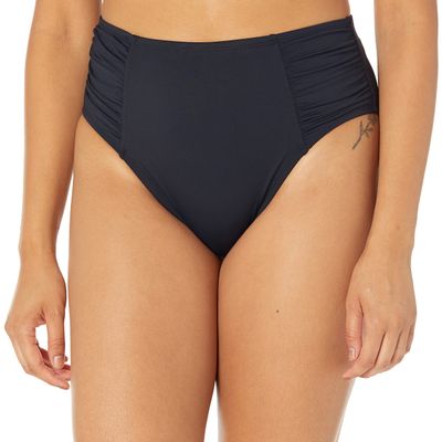 La Blanca Women's Island Goddess High Waist Bikini Swimsuit Bottom, Black, 18W