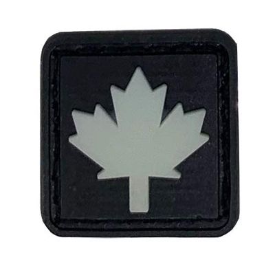 MORTHOME 1" inch PVC Hook and Loop Morale Patch Military Combat Armband Clothing Badge for Jackets Jeans Hat Cap (Black, Canadian Maple)