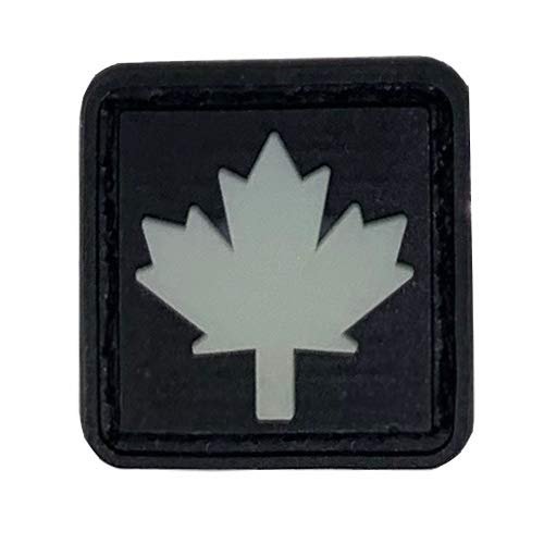 MORTHOME 1" inch PVC Hook and Loop Morale Patch Military Combat Armband Clothing Badge for Jackets Jeans Hat Cap (Black, Canadian Maple)