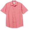 Amazon Essentials Men's Regular-Fit Short-Sleeve Poplin Shirt, Coral Pink White Dots, Medium view 1