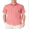 Amazon Essentials Men's Regular-Fit Short-Sleeve Poplin Shirt, Coral Pink White Dots, Medium view 2