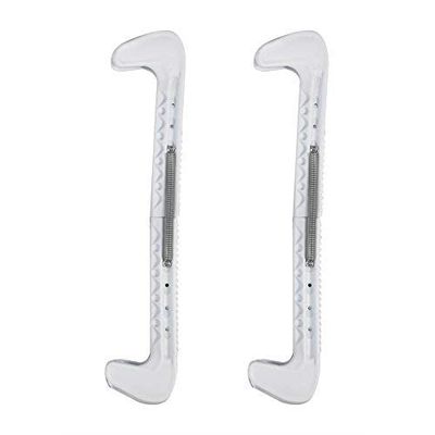 Zerone Ice Skate Guards, Adjustable Blade Covers with Spring Fit for Hockey Figure Skaters Walking on Concrete Rink Surface Accessories (White)