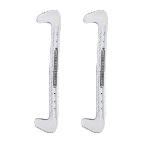Zerone Ice Skate Guards, Adjustable Blade Covers with Spring Fit for Hockey Figure Skaters Walking on Concrete Rink Surface Accessories (White)