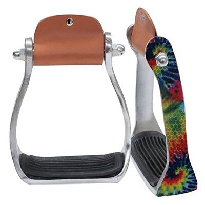 Showman Shimmering Tie Dye Print Aluminum Stirrups! New Horse TACK!