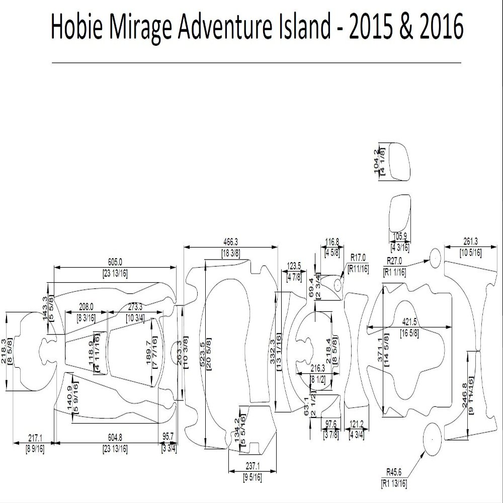 ZY 2015-2016 Hobie Mirage Adventure Island Kayak Boat EVA Decking Mat Pads Kit 1/4" (Medium Gray)