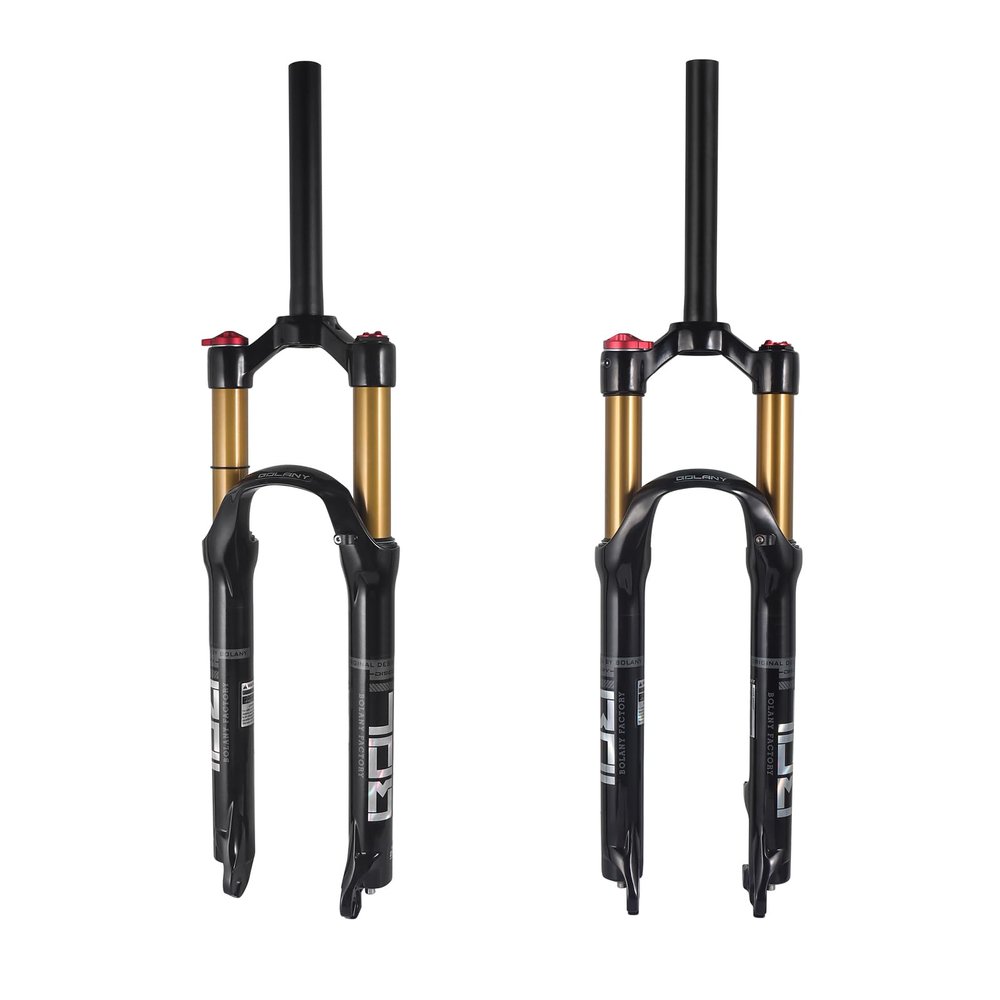 BOLANY 26/27.5/29 inch MTB Bicycle Magnesium Alloy Suspension Fork, Tapered and Straight Tube Front Fork (Manual Locking - Remote Locking) (29, Straight-Manual)