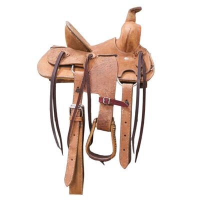 13" High Back Roughout Leather Youth Western Saddle
