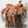 13" High Back Roughout Leather Youth Western Saddle view 3