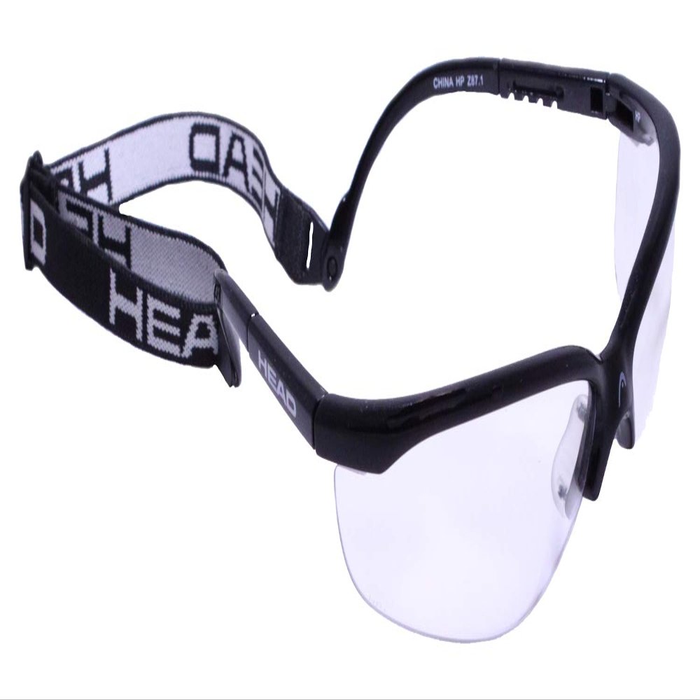 HEAD Racquetball Goggles - Pro Elite Anti Fog & Scratch Resistant Protective Eyewear w/UV Protection (Black)