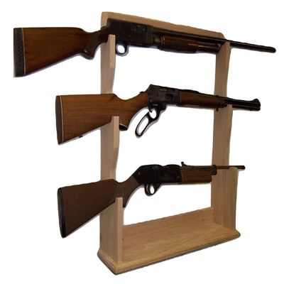 oakwoodgunracks.com 3 Gun Rack for Wall, Mantle, or Trade Show