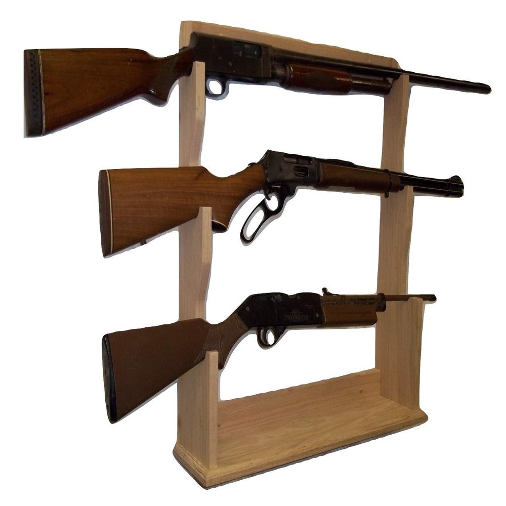 oakwoodgunracks.com 3 Gun Rack for Wall, Mantle, or Trade Show