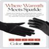 HORZE Women's Equestrian Winter Horse Riding Gloves with Adjustable Cuff and PU Leather Grip - Black - 9 view 2