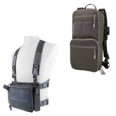 Tactical Chest Rig Vest + MOLLE Military Backpack for Airsoft Shooting Wargame Paintball