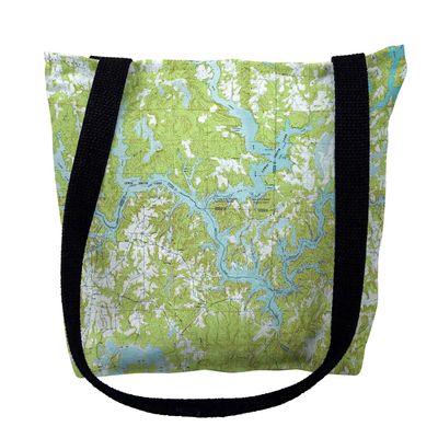 Betsy Drake TY612M 16 x 16 in. Lewis Smith Lake Alabama Nautical Map Tote Bag - Medium