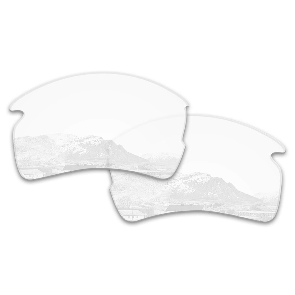 Puzzley Mirror Polarized Replacement Lenses for Oakley Flak 2.0 XL OO9188 Sunglasses - Clear Non Polarized