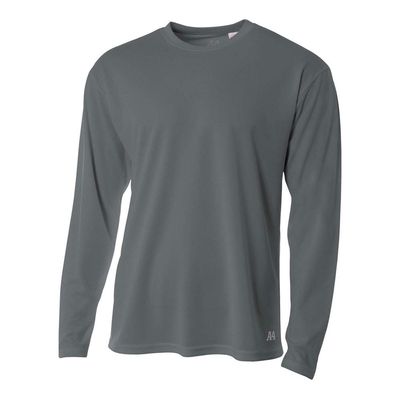 A4 Sportswear Adult XL Graphite Birdseye Mesh Long Sleeve