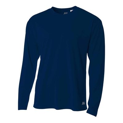 A4 Sportswear Adult 3XL Navy Birdseye Mesh Long Sleeve