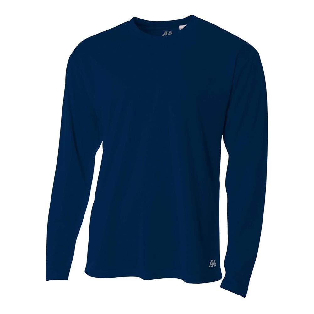 A4 Sportswear Adult 3XL Navy Birdseye Mesh Long Sleeve