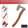 MedievalDepot Guiscard Hand Forged Bearded Damascus Axe - Overall 17" - Damascus Steel Blade - Comabat, Outdoor & Collector view 3