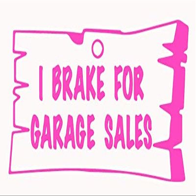 2 Pack - I Brake for Garage Sales - Decal Vinyl Sticker Graphics for Car Truck SUV Van Wall Window Laptop - 5.5" W X 2.3" H Pink HGC3088.03
