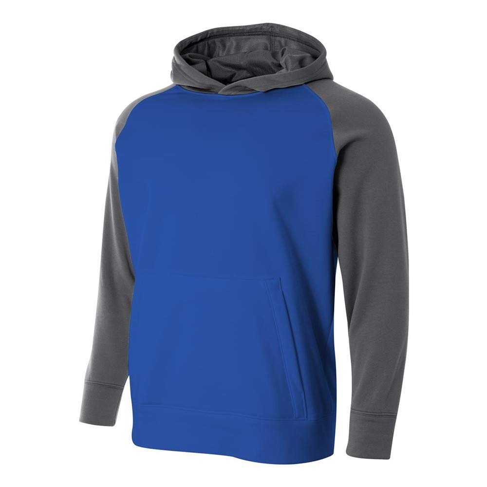 A4 Sportswear Youth Small Royal/Graphite Tech Fleece Hoodie
