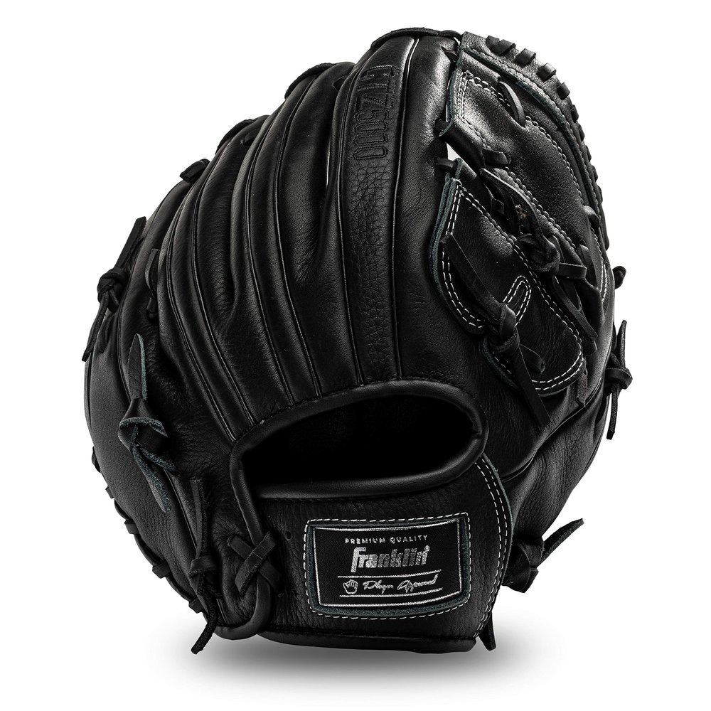 Franklin Sports Baseball Fielding Glove - Men's Adult/Youth Baseball Glove - CTZ5000 Black Cowhide Infield Glove - 12" Basket Web Infielders, Pitchers