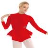 ACSUSS Women Girls Turtleneck Tank Bermuda Short Yoga Biketard Bodysuit Jumpsuit Red Medium view 1