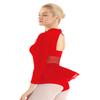 ACSUSS Women Girls Turtleneck Tank Bermuda Short Yoga Biketard Bodysuit Jumpsuit Red Medium view 4