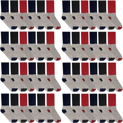 60 Pairs Of Yacht & Smith Mens Cotton Thermal Crew Socks, Cold Weather Boot Sock Bulk