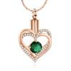 constantlife Cremation Jewelry for Ashes Crystal Edge Heart Stainless Steel Pendant Urn Necklace Funeral Keepsake (RG-Green) view 1
