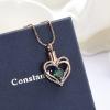constantlife Cremation Jewelry for Ashes Crystal Edge Heart Stainless Steel Pendant Urn Necklace Funeral Keepsake (RG-Green) view 3
