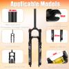 BUCKLOS LUTU 26/27.5/29 Air MTB Suspension Fork, Rebound Adjust Straight Tube 28.6mm QR 9mm Travel 120mm Manual/Crown Lockout Mountain Bike Forks, Ultralight Gas Shock XC Bicycle (Black, 26) view 2