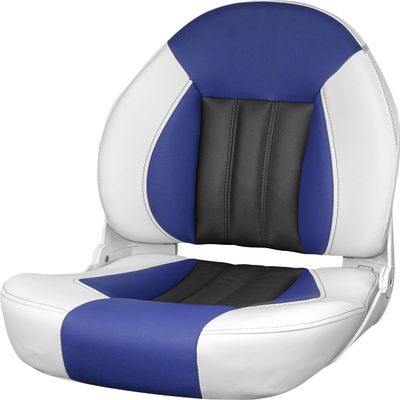 Tempress ProBax Orthopedic Folding High Back Boat Seat (White/Blue/Carbon)
