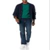 Amazon Essentials Men's Long-Sleeve Crewneck Sweater, 100% Cotton, Big & Tall Options Available, Emerald Green Stripe, Medium view 4