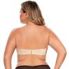 HWDI 34H Strapless Multiway Convertible Bras Underwired Clear Straps Bra for Women Plus Size Beige view 2