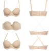 HWDI 34H Strapless Multiway Convertible Bras Underwired Clear Straps Bra for Women Plus Size Beige view 4