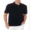 Amazon Essentials Men's Regular-Fit Cotton Pique Polo Shirt (Available in Big & Tall), Black Red White Thin Stripe, Large view 3