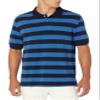 Amazon Essentials Men's Regular-Fit Cotton Pique Polo Shirt (Available in Big & Tall), Black Blue Stripe, Large view 3