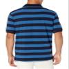 Amazon Essentials Men's Regular-Fit Cotton Pique Polo Shirt (Available in Big & Tall), Black Blue Stripe, Large view 4