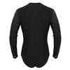 renvena Men's Stand Collar Long Sleeve One-Piece Leotard Bodysuit Romper Latin Tango Dancewear Black Large view 4