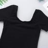 JEATHA Kids Girls Short Sleeves Cotton Ballet Unitard Gymnastics Leotard Sports Tumbling Jumpsuit Dancewear Black 3 view 3