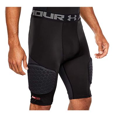 Under Armour Gameday Armour 3-Pad Short Bball, Black, Adult - XL