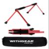 WITHGEAR Folding Push Up Bar Swan Red | Portable Outdoor Bar & Home Workout Equipment | Duralumin Metal Dip Bar & Pushup Handles | Dip Bars for Strength Training | Lightweight Metal Bar view 1