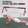 WITHGEAR Folding Push Up Bar Swan Red | Portable Outdoor Bar & Home Workout Equipment | Duralumin Metal Dip Bar & Pushup Handles | Dip Bars for Strength Training | Lightweight Metal Bar view 2