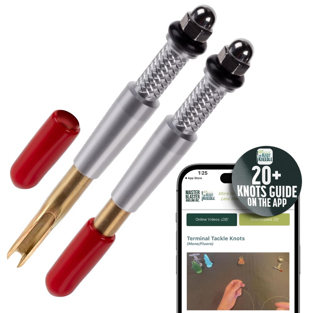 KNOT KNEEDLE - Fishing Knot Tying Tool, Fish Knot Tying Tool, for Hooks & Lines, Fishing Gear & Accessories - 2-Pack W/Zingers
