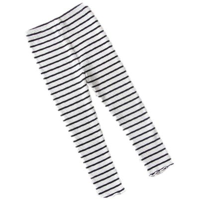 XYSSWW Girls Pants 2019 Autumn Children's Clothing Elastic Baby Striped Leggings Long Pants Girls Leggings (White, 5T)