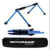 WITHGEAR Folding Push Up Bar Swan Blue | Portable & Lightweight Sturdy Duralumin Metal Pushup Bar Stand w/Carry Bag | Home Workout Equipment Push Up Bars for Men and Women | Push Up Handles for Floor view 1