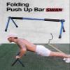 WITHGEAR Folding Push Up Bar Swan Blue | Portable & Lightweight Sturdy Duralumin Metal Pushup Bar Stand w/Carry Bag | Home Workout Equipment Push Up Bars for Men and Women | Push Up Handles for Floor view 2